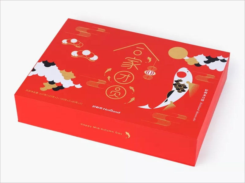 好利來(lái)月餅禮盒包裝設(shè)計(jì)，合家團(tuán)圓，連年有余