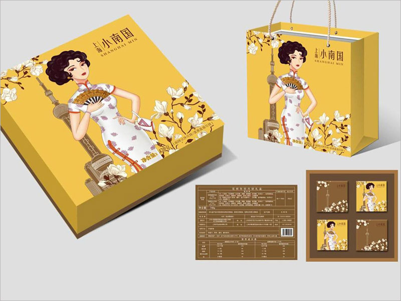 上海小南國(guó)月餅禮盒包裝設(shè)計(jì)，手繪老上海風(fēng)，獨(dú)具特點(diǎn)