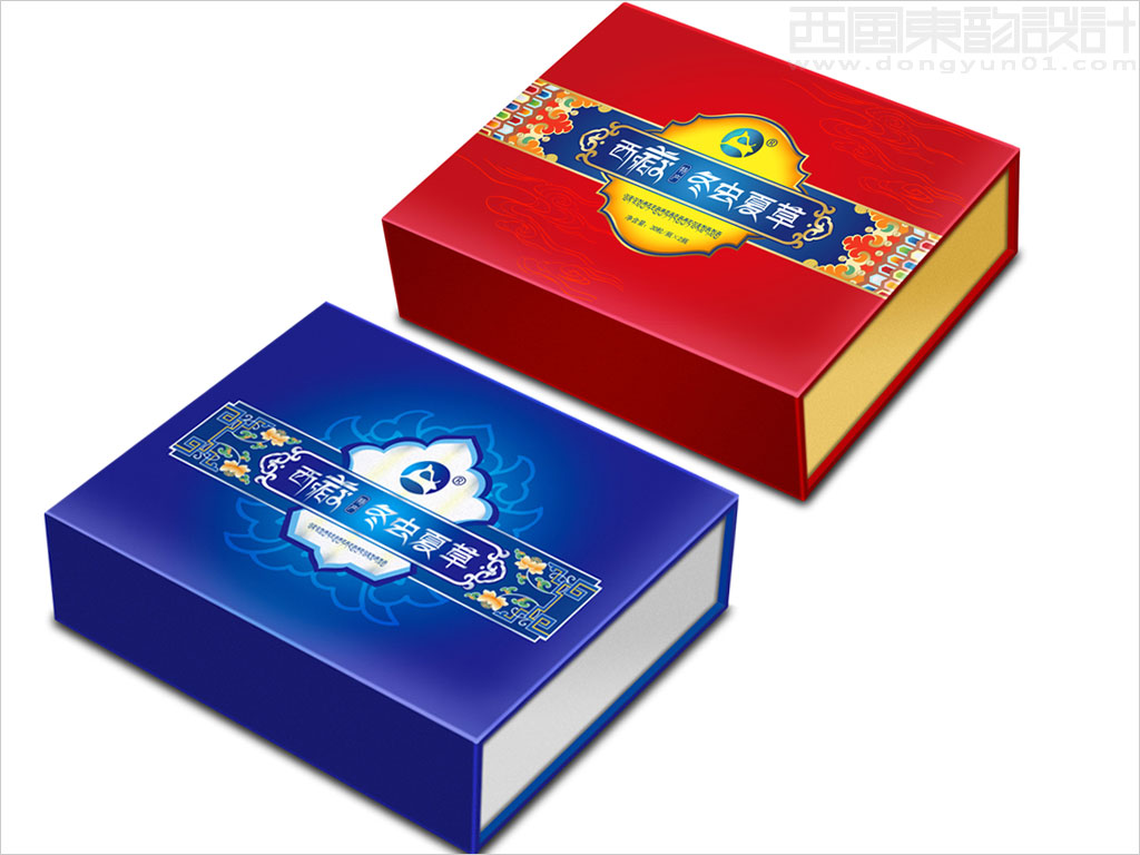 青海省藥材有限公司冬蟲(chóng)夏草保健品禮盒包裝設(shè)計(jì)