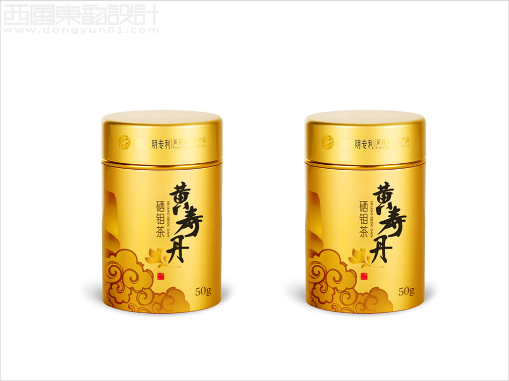 陜西金杉國際集團公司黃壽丹硒鉬茶鐵罐包裝設(shè)計