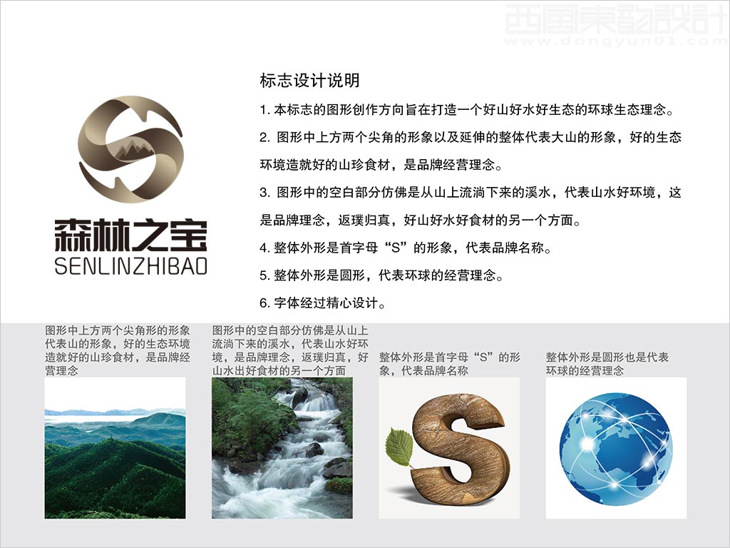 浙江金華市森林之寶農(nóng)林科技開發(fā)有限公司標(biāo)志設(shè)計(jì)創(chuàng)意理念說(shuō)明釋義圖