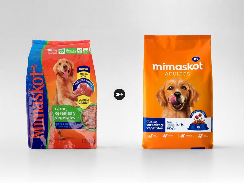 秘魯Mimaskot狗糧寵物食品包裝設(shè)計(jì)之新舊包裝對比圖