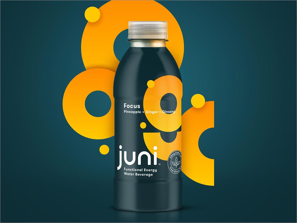 美國Juni菠蘿+姜+人參功能性植物飲料包裝設(shè)計