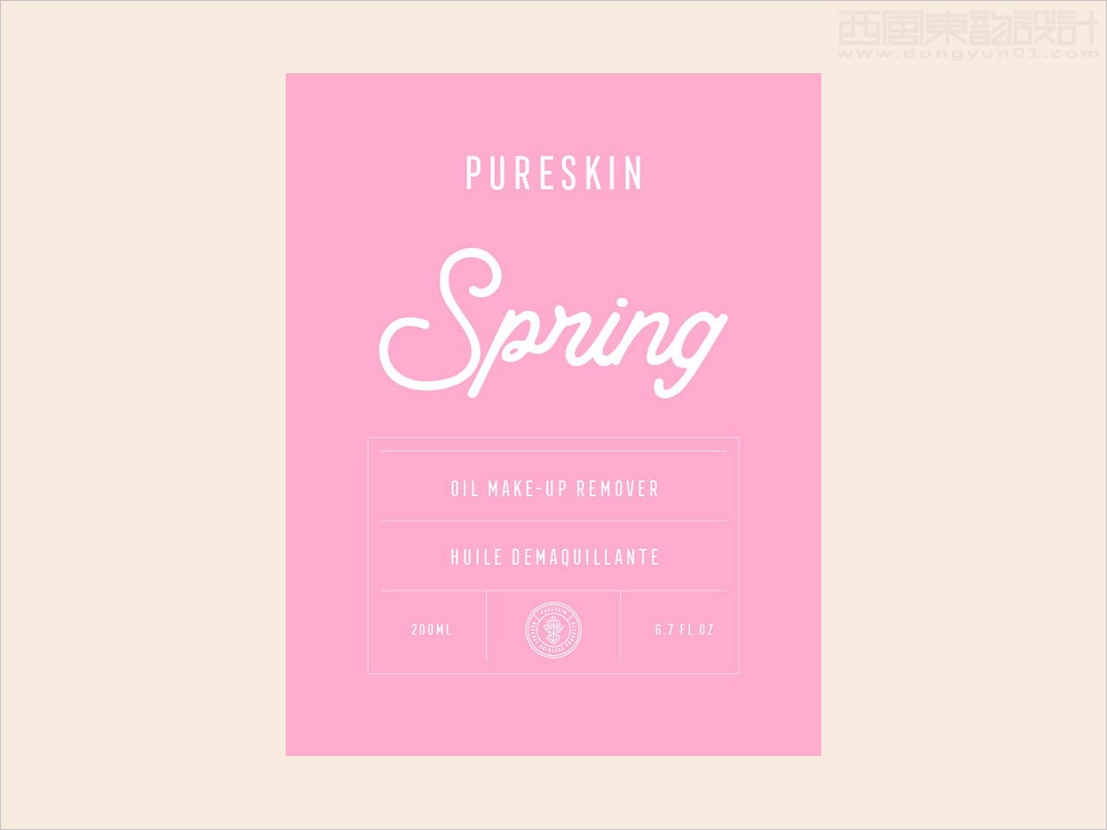 具有女人味的Pureskin洗護用品標簽包裝設(shè)計