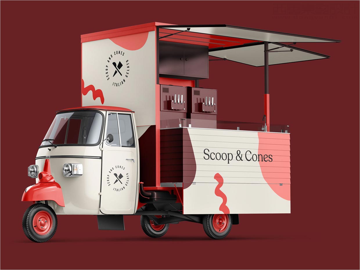 Scoop＆Cones冰淇淋品牌vi設(shè)計(jì)之餐飲車(chē)設(shè)計(jì)