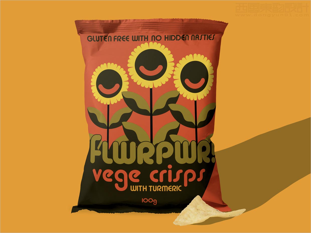 美國FLWRPWR Vege Crisps蔬菜水果脆片包裝袋設(shè)計(jì)