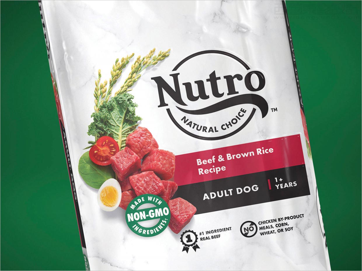 美國Nutro天然寵物食品包裝設計之正面細節(jié)展示
