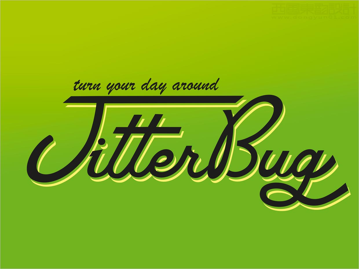 美國Jitterbug氣泡蘋果醋飲料品牌logo設(shè)計