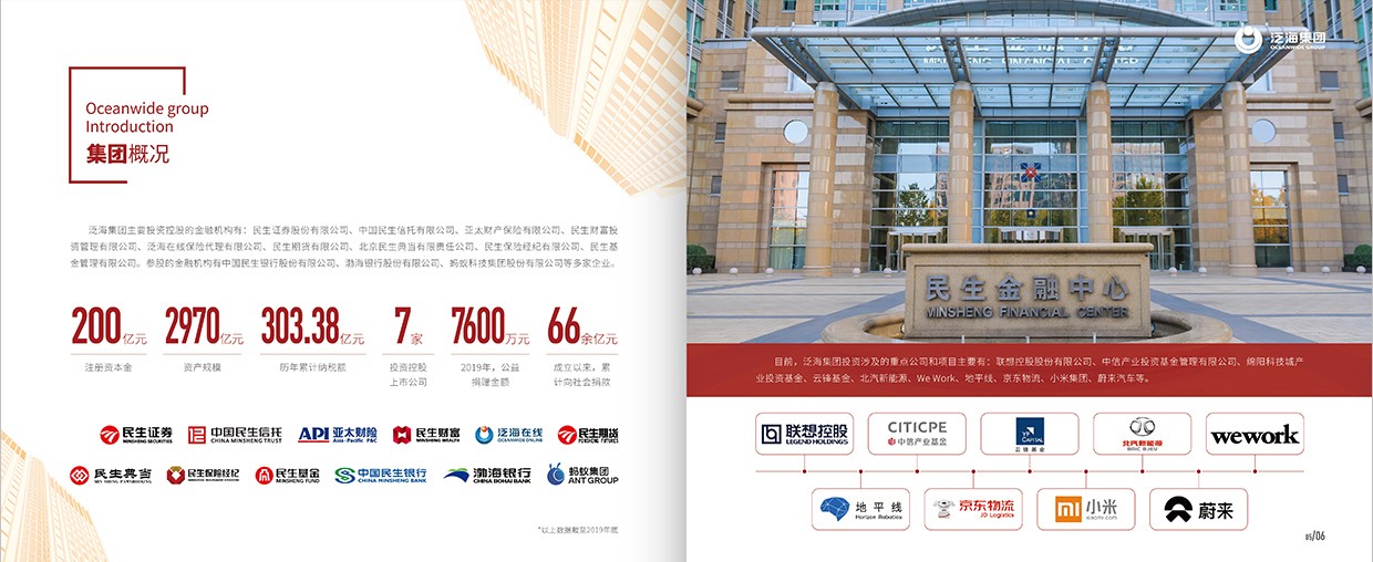 中國泛?？毓杉瘓F35周年畫冊設(shè)計之集團概況頁面設(shè)計