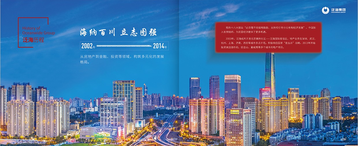 中國泛?？毓杉瘓F35周年畫冊設(shè)計之泛海歷程頁面設(shè)計