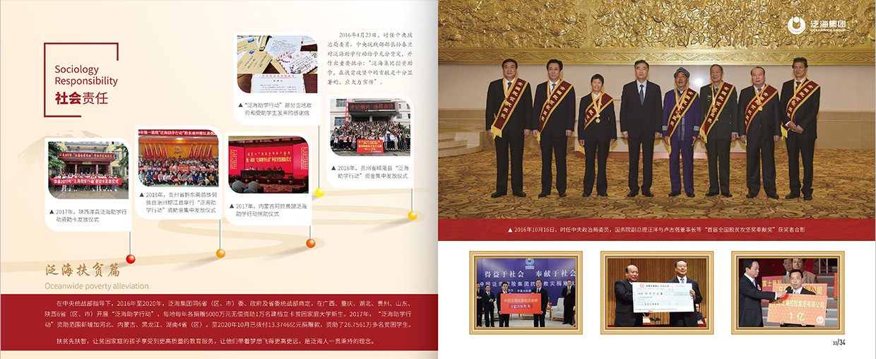 中國泛海控股集團35周年畫冊設(shè)計之社會責(zé)任頁面設(shè)計