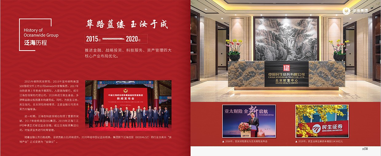 中國泛海控股集團35周年畫冊設(shè)計之泛海歷程頁面設(shè)計